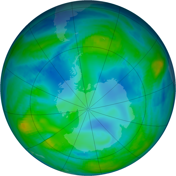 Antarctic ozone map for 18 May 1998
